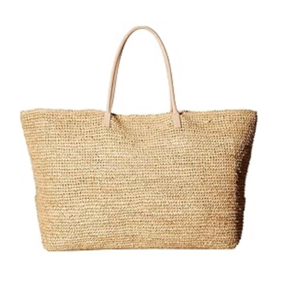 Hat Attack Tan Woven Tote Bag